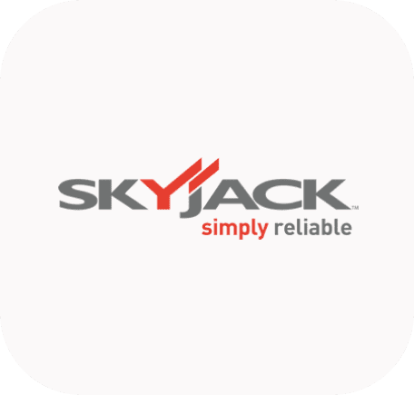 SKYJACK logo with a stylized red Y and the tagline "simply reliable" in red and gray on a white background.