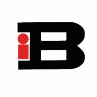 A bold black letter B with a red lowercase i on its left side, symbolizing construction IoT, set against a plain white background.